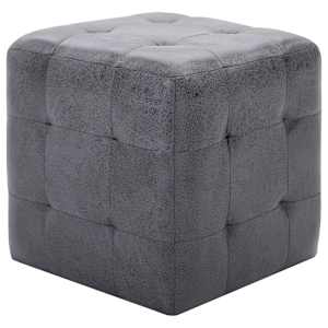Noční stolky 2 ks šedé 30 x 30 x 30 cm umělá broušená kůže - obrázek 2