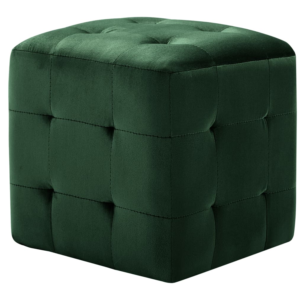 Vidaxl Noptiere, 2 Buc., Verde, 30 X 30 X 30 Cm, Tesatura Catifea