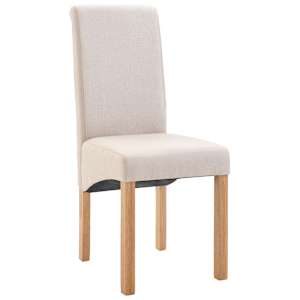 Jídelní židle 2 ks krémové textil - obrázek 3