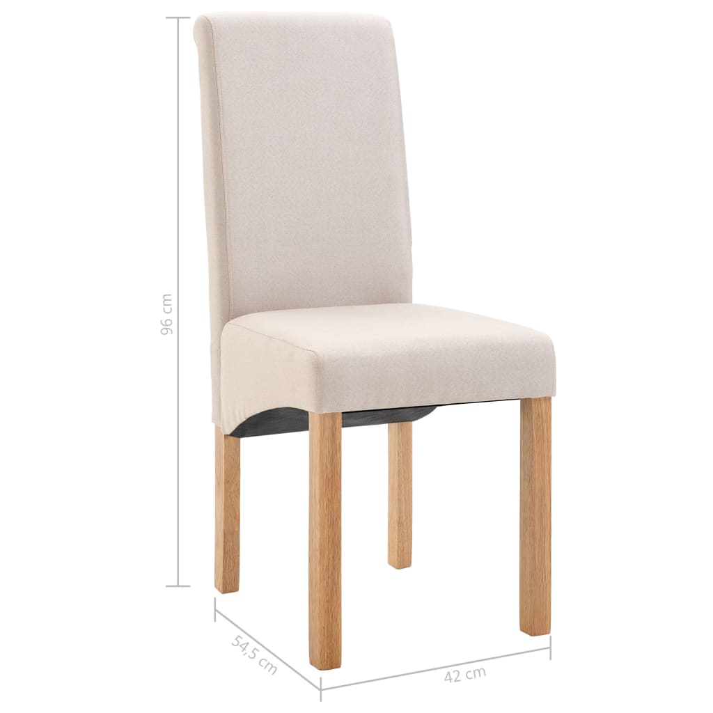 Valgomojo kėdės, 4 vnt., kreminės spalvos, audinys | Stepinfit