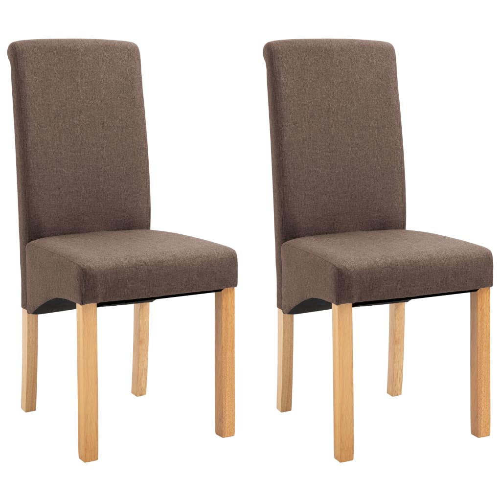 vidaXL Jídelní židle 2 ks hnědé textil