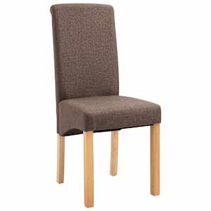 Jídelní židle 2 ks hnědé textil - obrázek 3