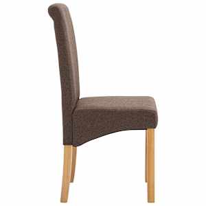 Jídelní židle 2 ks hnědé textil - obrázek 5