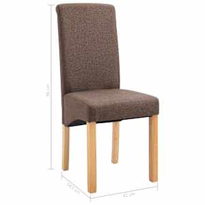 Jídelní židle 2 ks hnědé textil - obrázek 9