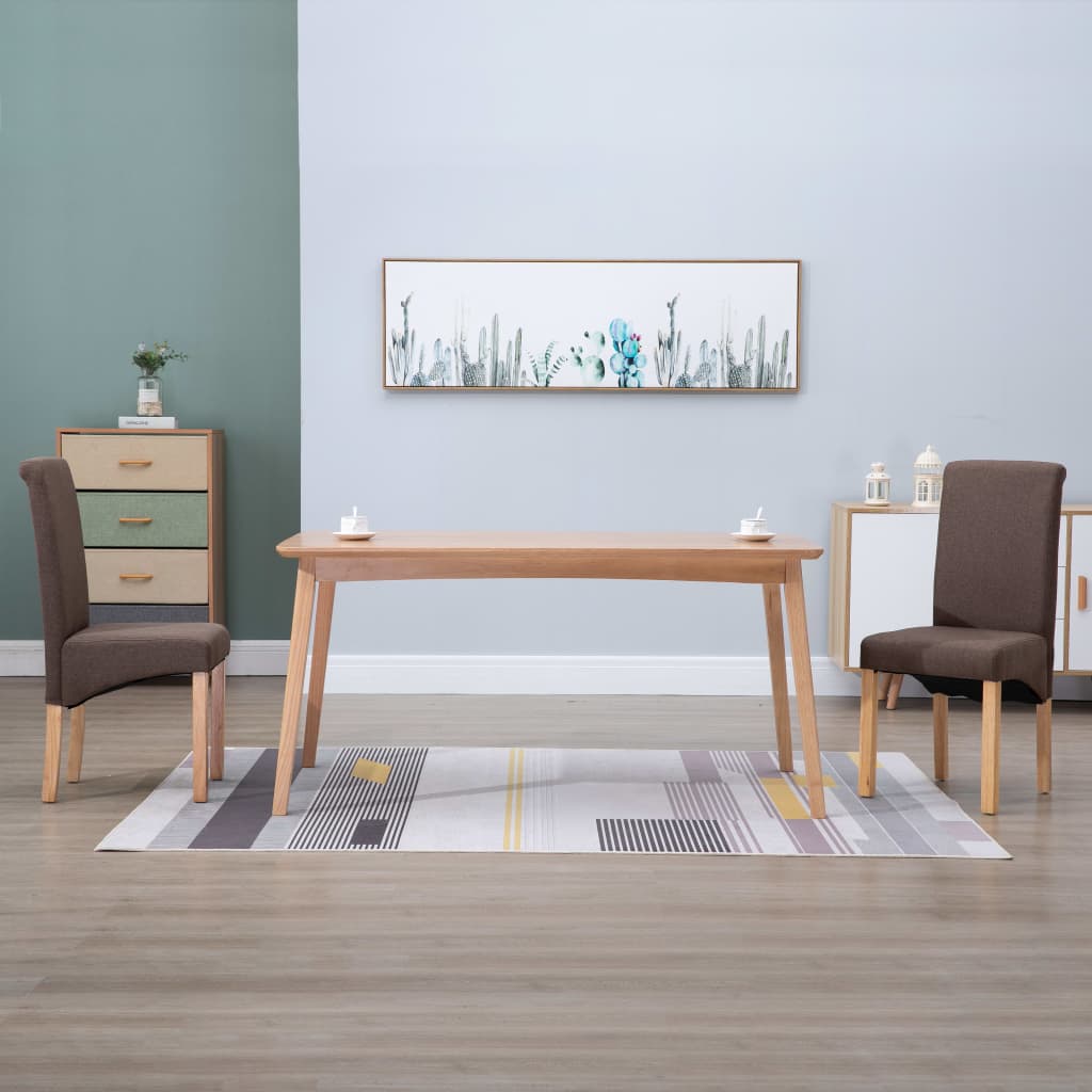vidaXL Esszimmerstühle 2 Stk. Braun Stoff
