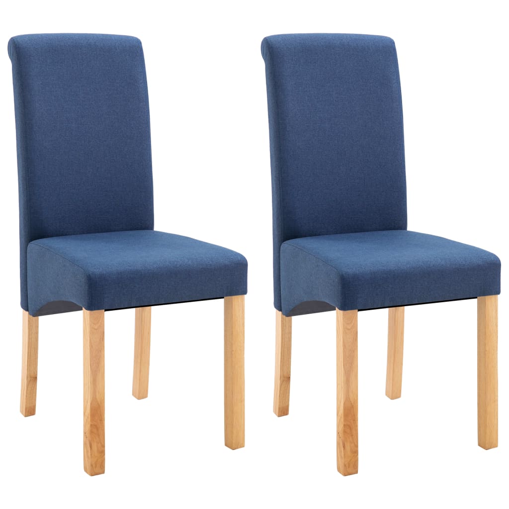 Jídelní židle 2 ks modré textil