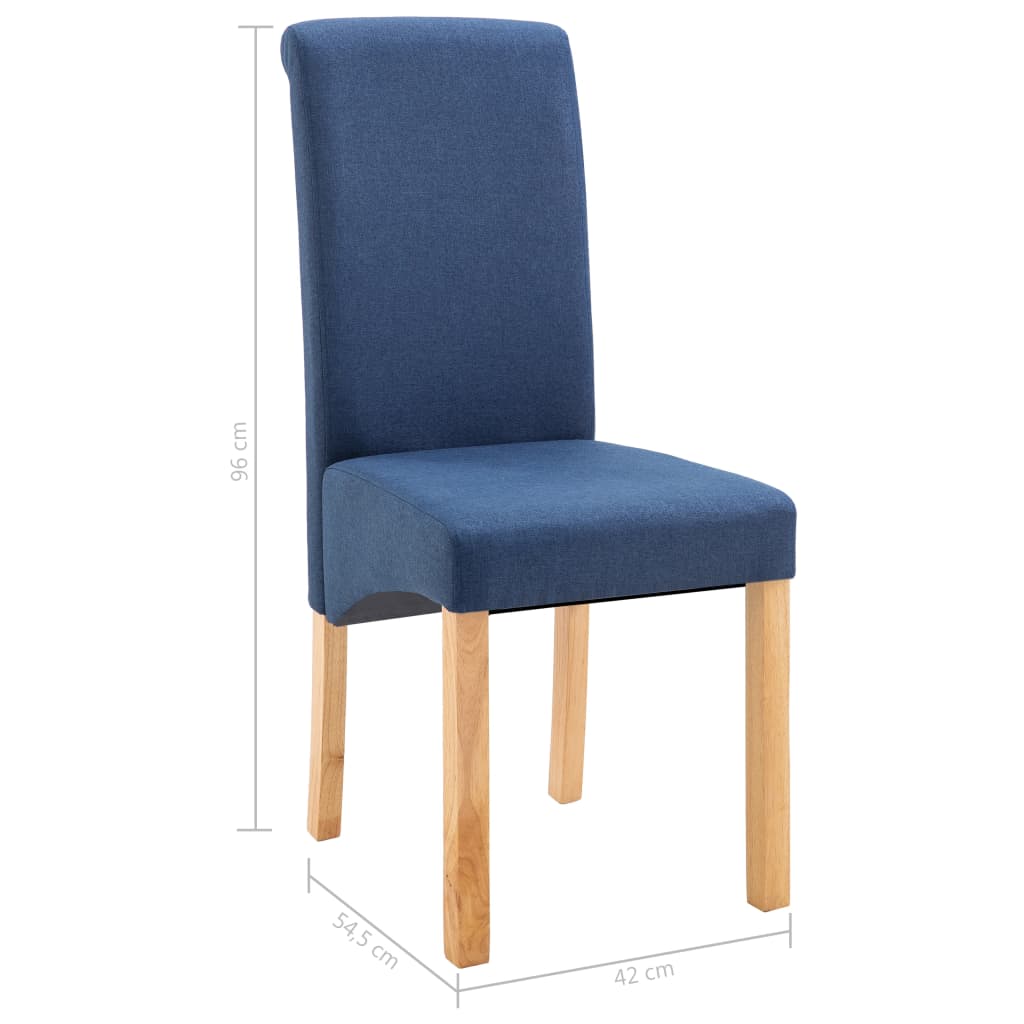 Valgomojo kėdės, 4 vnt., mėlynos, audinys | Stepinfit