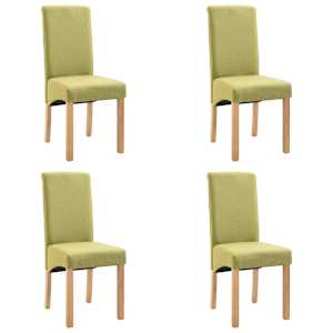 Jídelní židle 4 ks zelené textil - obrázek 2