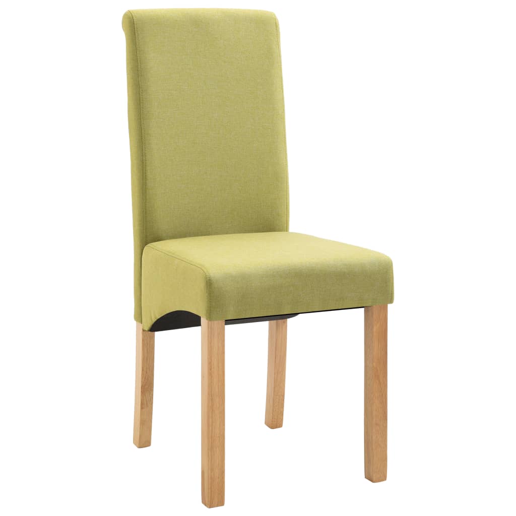 vidaXL Valgomojo kėdės, 4vnt., žalios, audinys