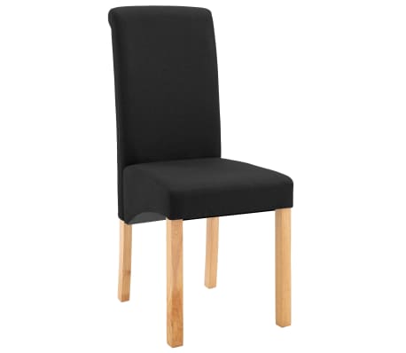 vidaXL Dining Chairs 2 pcs Black Fabric