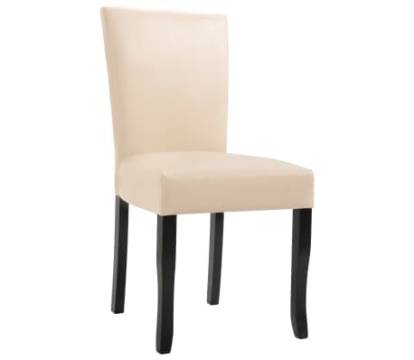 vidaXL Valgomojo kėdės, 2 vnt., kreminės spalvos, dirbtinė oda