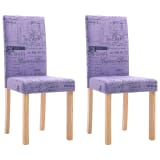 vidaXL Matstolar 2 st lila polyester