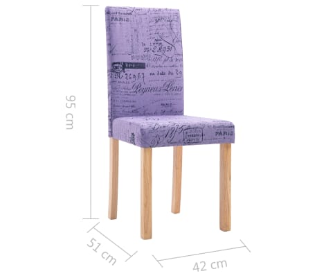 vidaXL Esszimmerstühle 2 Stk. Lila Stoff vidaXL Esszimmerstühle 2 Stk. Lila Stoff