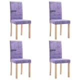 vidaXL Matstolar 4 st lila polyester