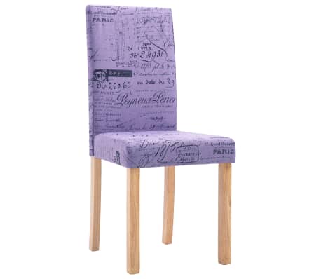 vidaXL Valgomojo kėdės, 4vnt., violetinės, audinys