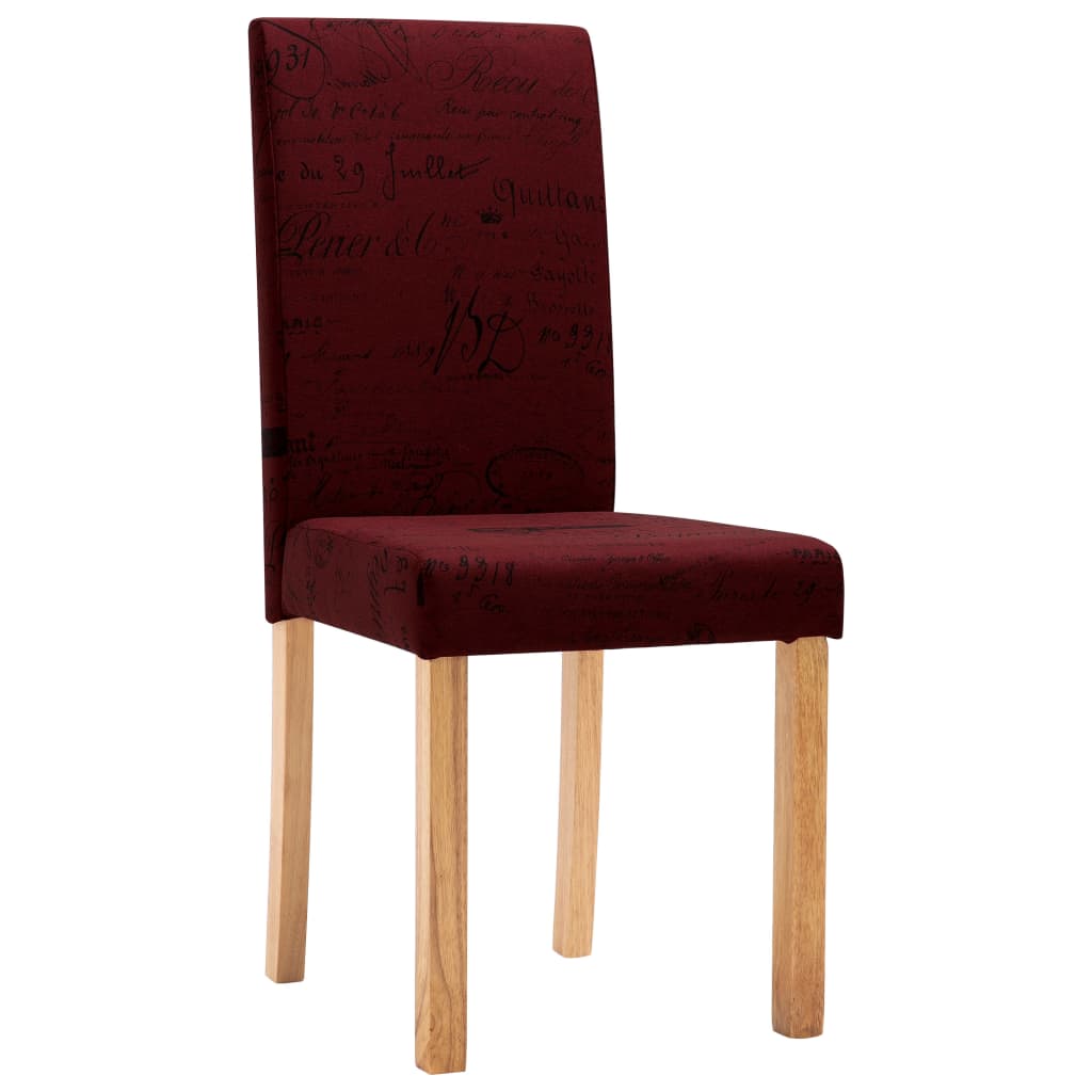 

vidaXL Eetkamerstoelen 2 st stof wijnrood