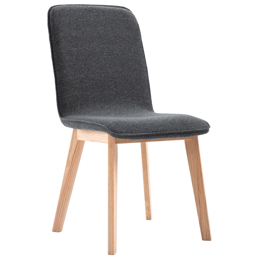 

vidaXL Eetkamerstoelen 4 st stof en massief eikenhout grijs