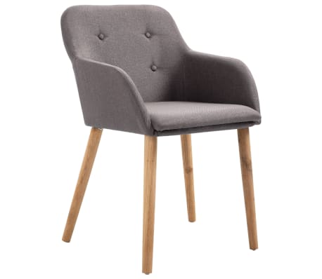 vidaXL Valgomojo kėdės, 2vnt., taupe, audinys ir ąžuolo masyvas