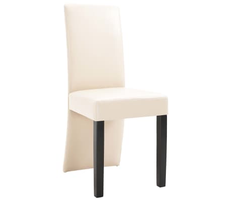 vidaXL Dining Chairs 4 pcs Cream Faux Leather