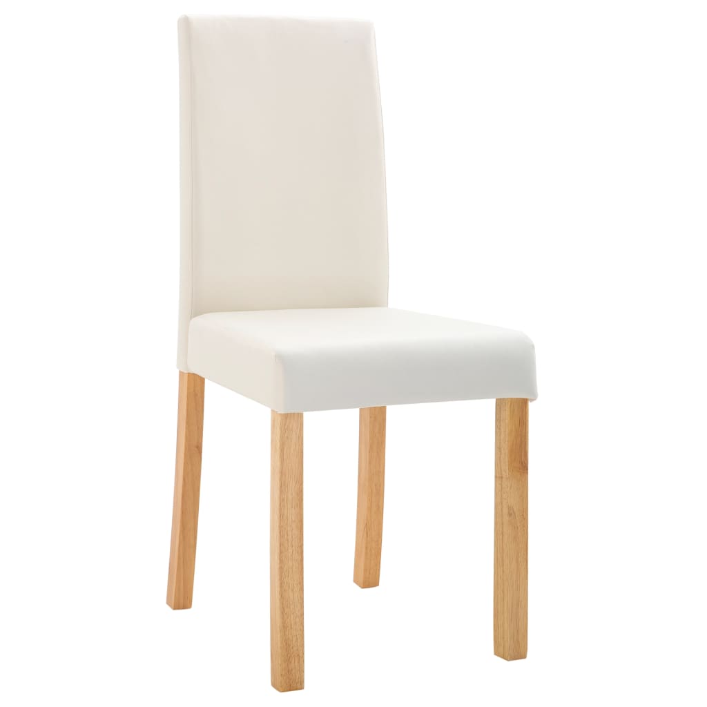 

vidaXL Eetkamerstoelen 2 st kunstleer crème