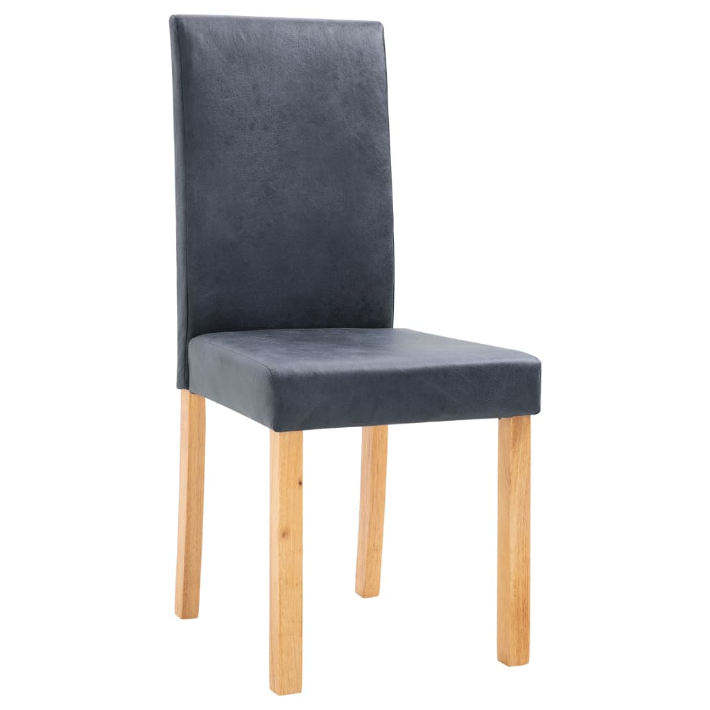 

vidaXL Eetkamerstoelen 2 st kunstsuède grijs