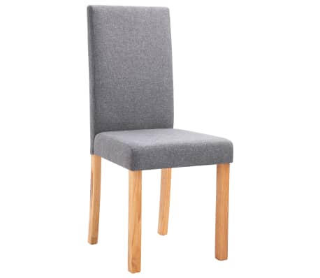 vidaXL Valgomojo kėdės, 4vnt., šviesiai pilkos spalvos, audinys