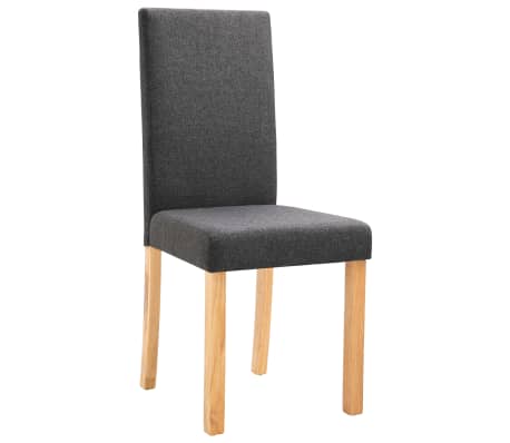 vidaXL Valgomojo kėdės, 2vnt., tamsiai pilkos spalvos, audinys