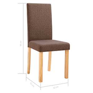 Jídelní židle 2 ks hnědé textil - obrázek 9