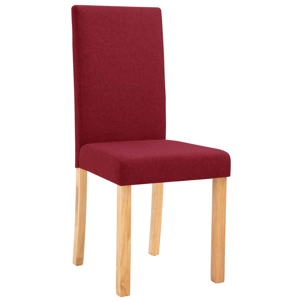 

vidaXL Eetkamerstoelen 2 st stof wijnrood