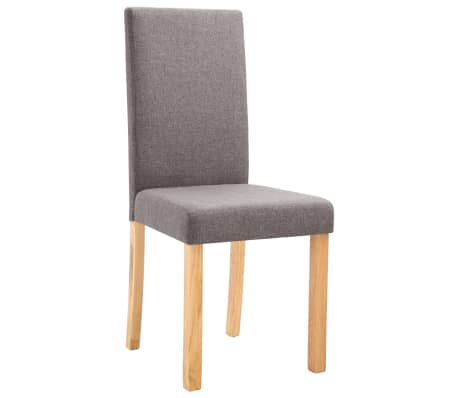 vidaXL Valgomojo kėdės, 4vnt., taupe spalvos, audinys
