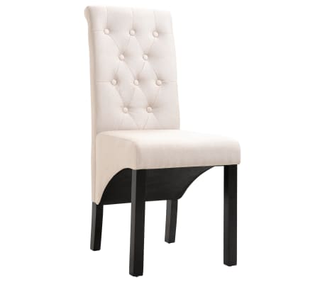 vidaXL Valgomojo kėdės, 2vnt., kreminės spalvos, audinys