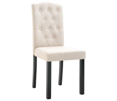 vidaXL Valgomojo kėdės, 2vnt., kreminės spalvos, audinys