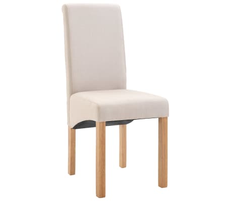 vidaXL Dining Chairs 4 pcs Cream Fabric