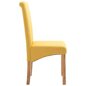 Jídelní židle 4 ks žluté textil - obrázek 5