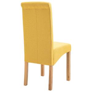 Jídelní židle 4 ks žluté textil - obrázek 6