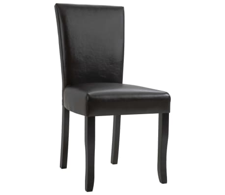 vidaXL Valgomojo kėdės, 2vnt., rudos spalvos, dirbtinė oda