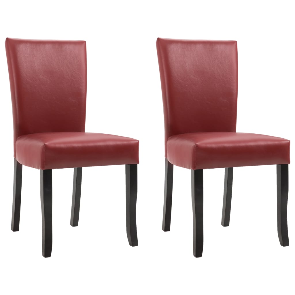 faux leather red dining chairs