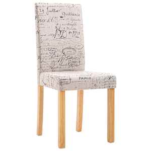 vidaXL Valgomojo kėdės, 2vnt., kreminės spalvos, audinys