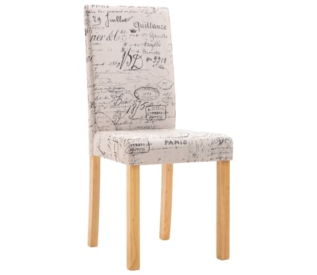 vidaXL Valgomojo kėdės, 4vnt., kreminės spalvos, audinys