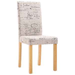 vidaXL Valgomojo kėdės, 4vnt., kreminės spalvos, audinys