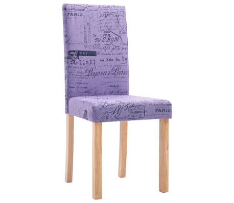 vidaXL Dining Chairs 2 pcs Purple Fabric