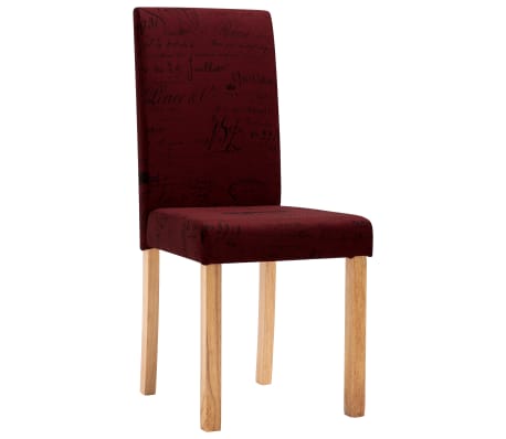 vidaXL Dining Chairs 2 pcs Wine Red Fabric