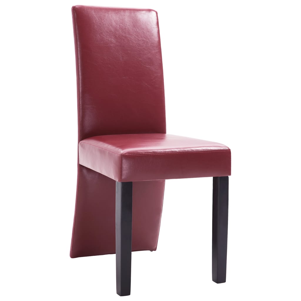 vidaXL Dining Chairs 2 pcs Wine Red Faux Leather