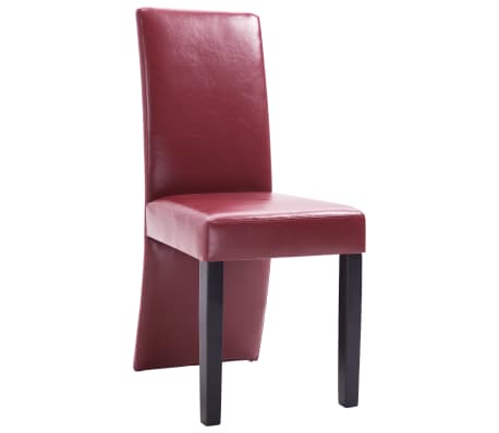 vidaXL Dining Chairs 2 pcs Wine Red Faux Leather