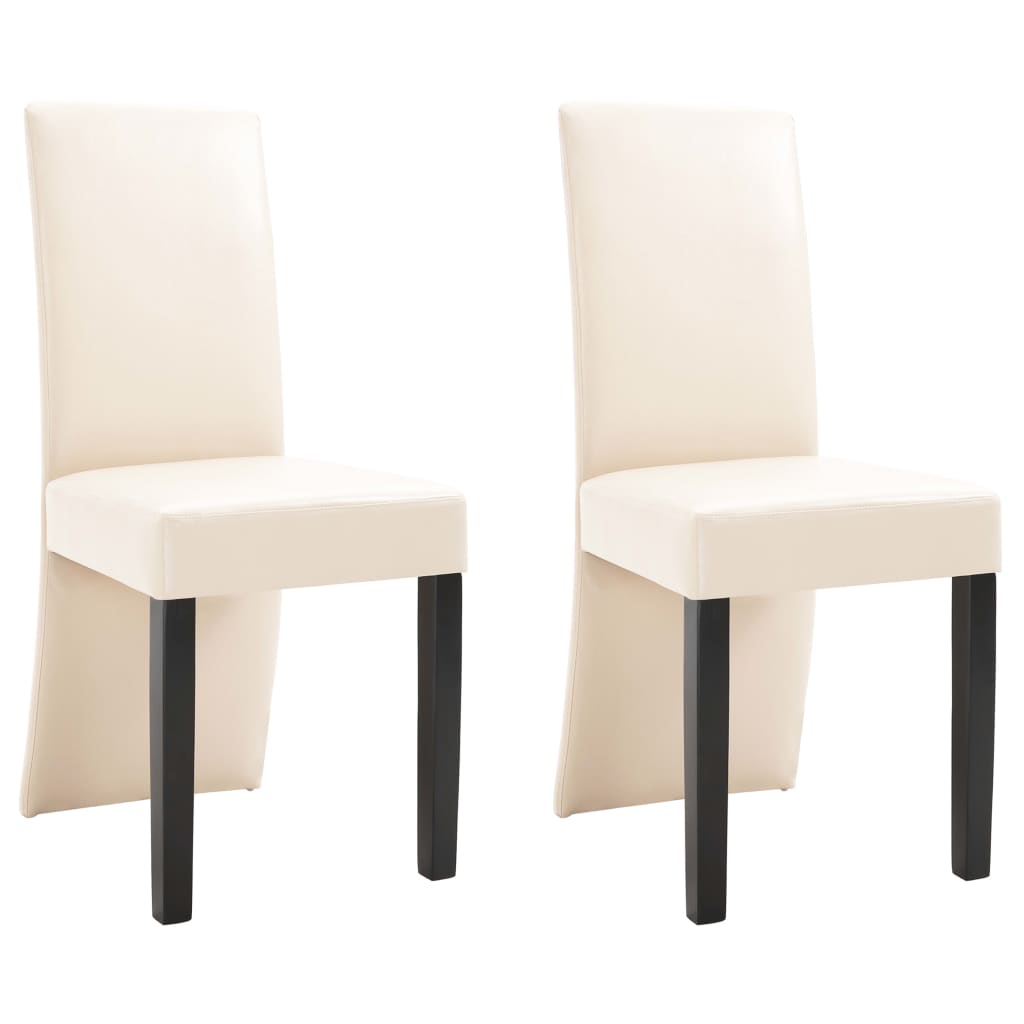 

vidaXL Dining Chairs 2 pcs Cream Faux Leather