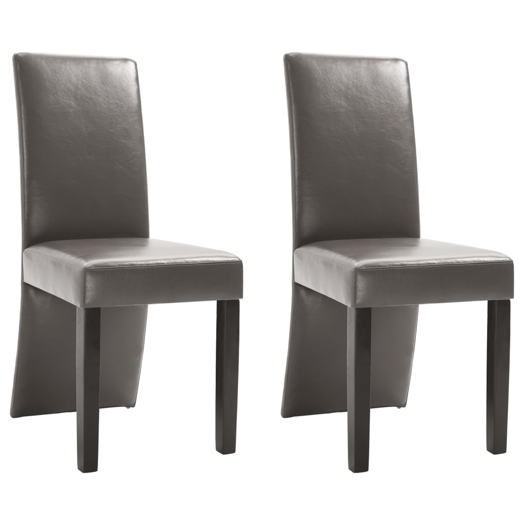 

vidaXL Dining Chairs 2 pcs Gray Faux Leather