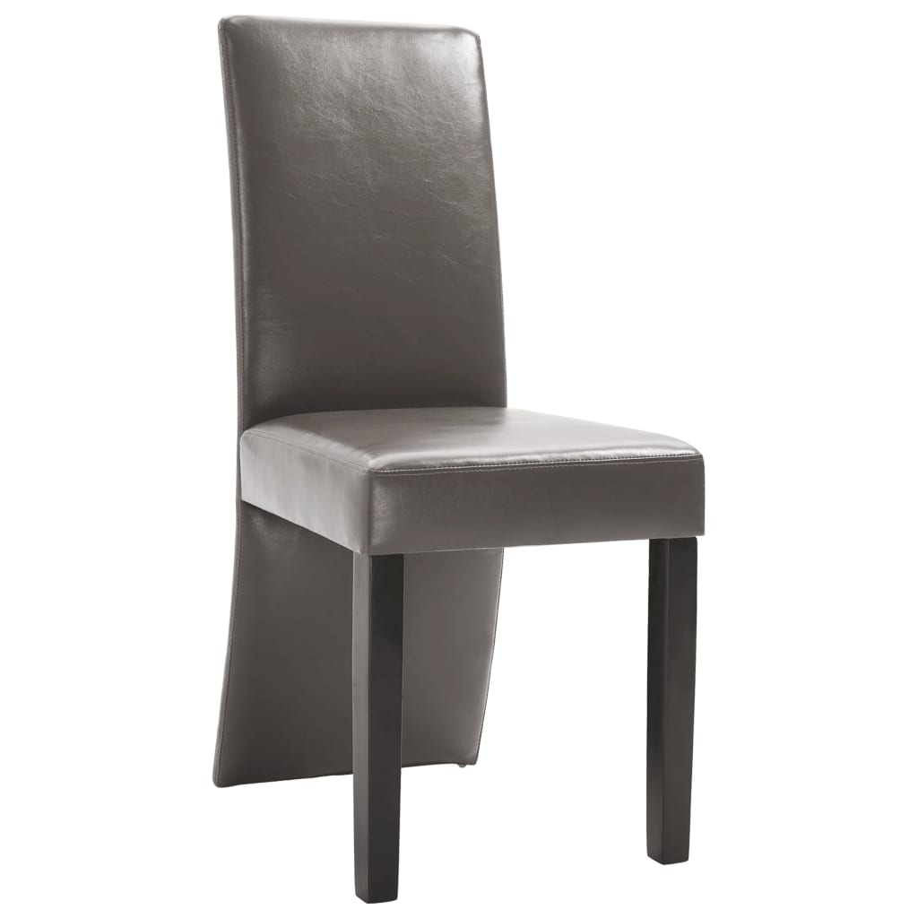 vidaXL Dining Chairs 2 pcs Gray Faux Leather