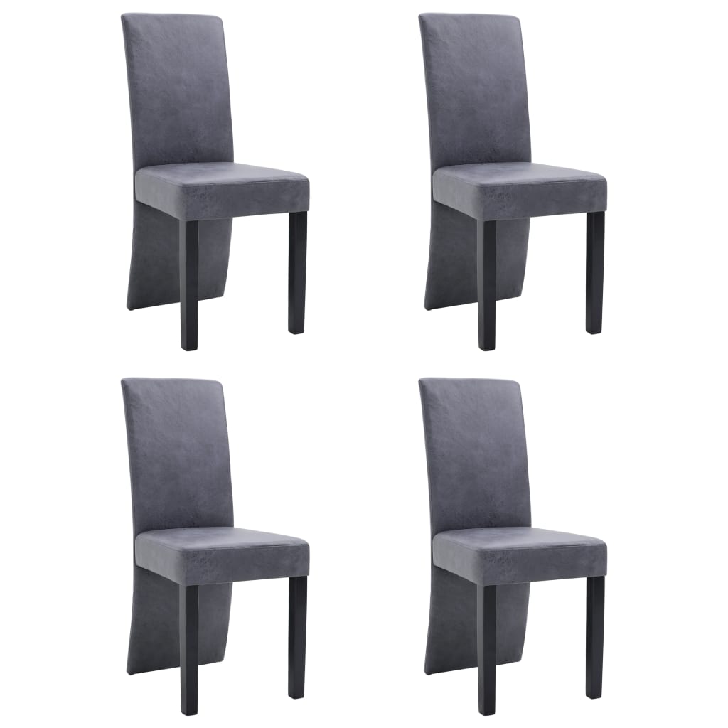 

vidaXL Dining Chairs 4 pcs Gray Faux Suede Leather