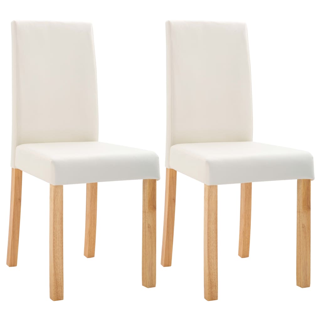 

vidaXL Dining Chairs 2 pcs Cream Faux Leather