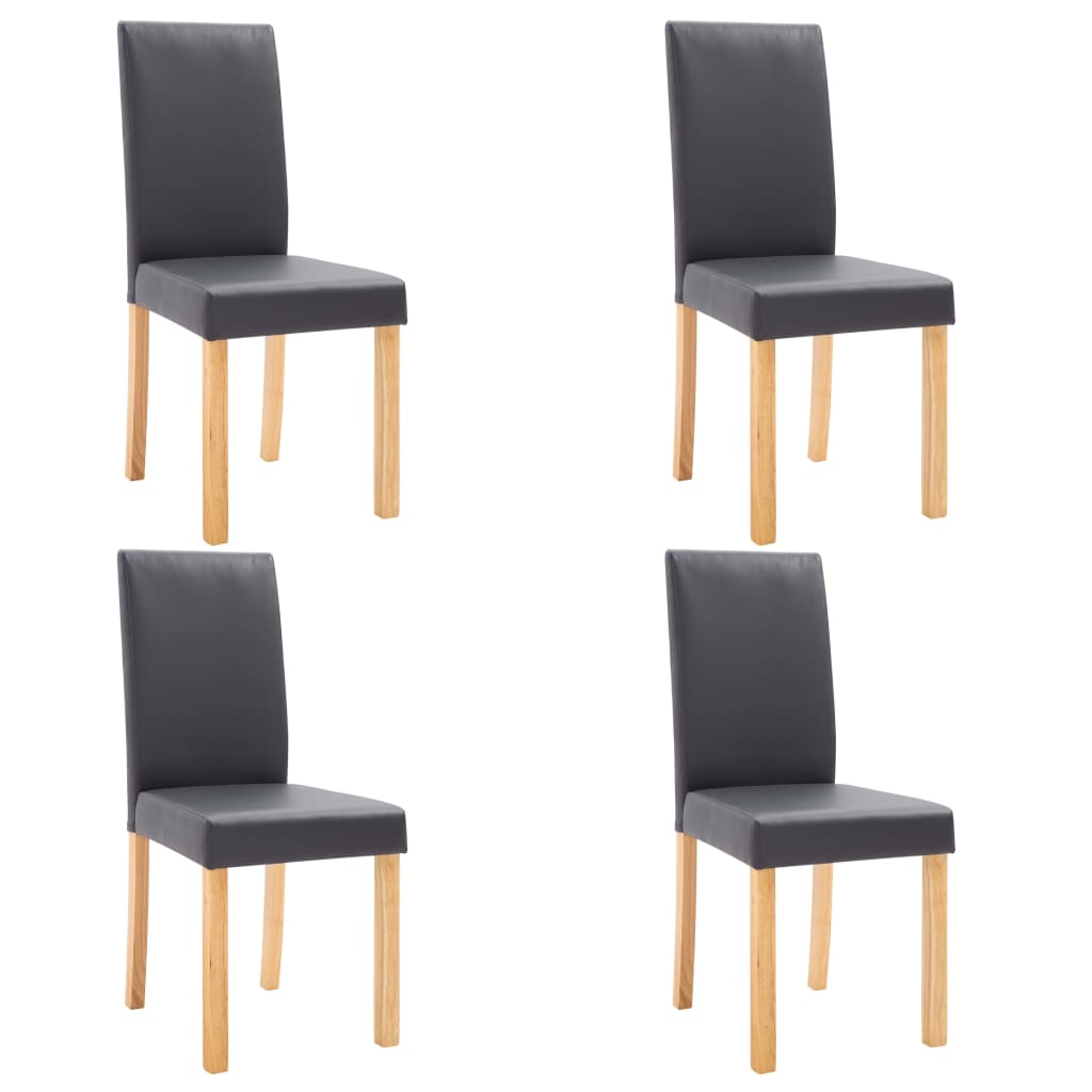 

vidaXL Dining Chairs 4 pcs Gray Faux Leather